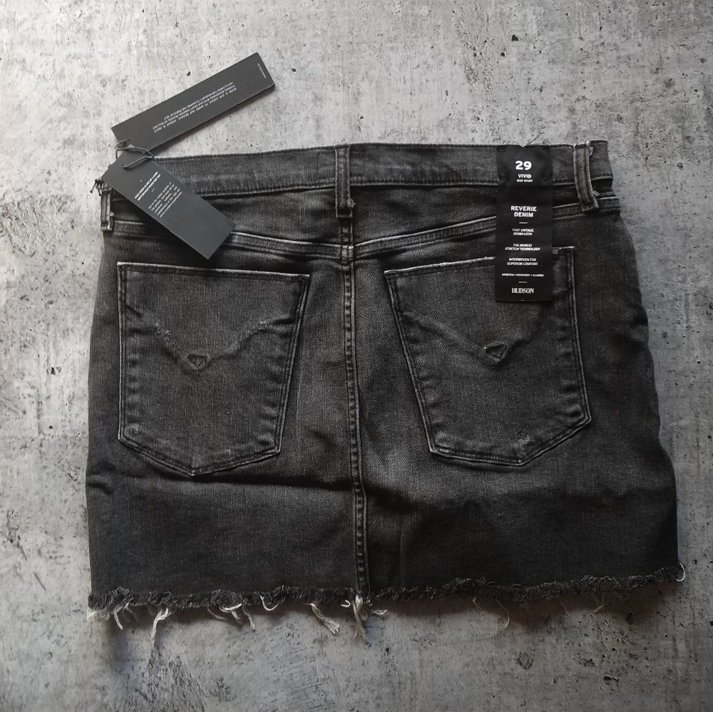 NWT Hudson Black Denim Mini Skirt - Picture 3 of 11